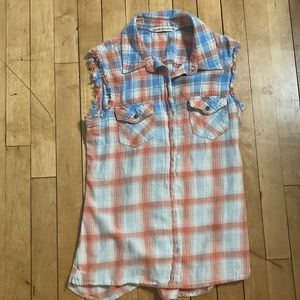 Hippie Laundry Flannel Cutoff Button Up